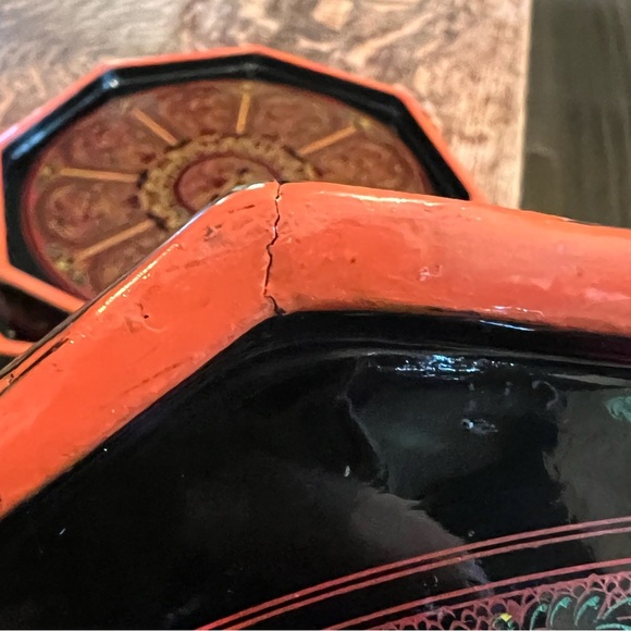 Vintage Mid Century Asian Serving Trays - Picture 11 of 15